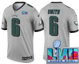 Men%27s Philadelphia Eagles #6 DeVonta Smith Limited Gray Inverted Super Bowl LVII Vapor Jersey->philadelphia eagles->NFL Jersey